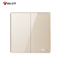 公牛 开关插座 G50系列 二开双控开关 86型面板G50K212 金色 暗装