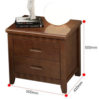 中伟实木柜床头柜卧室家具原木色新中式柜子简约风格小型床头柜收纳柜54*41*48CM