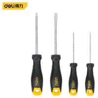 得力(deli)DL620104 4件套橡塑柄螺丝批 一字十字防滑螺丝刀 带磁性改锥 起子