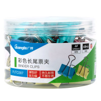 广博(GuangBo) PJTC007 48只装25mm彩色长尾夹子燕尾夹票夹