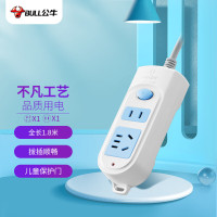 公牛插座 基础蓝白款多孔长线多功能电插板拖线板带2位总控1.8 GN-612