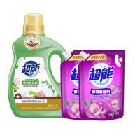 超能 植沐悦色洗衣液4kg+1kg超能衣物柔顺剂(薰衣草)(带出液口) 2袋