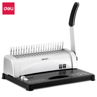 得力(deli)3870省力型胶圈/夹条装订机 21孔文件打孔机(银色)