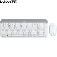 罗技(Logitech)MK470 键鼠套装 无线键鼠套装 带无线2.4G接收器 超薄 全尺寸 芍药白