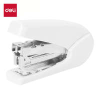 得力 (deli) 时尚炫彩型省力订书机/订书器 可订20页 适配12#订书钉 白色