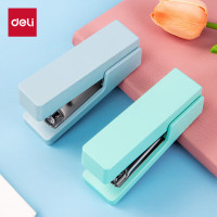 得力(deli)12#学生办公订书机 环保材料 适配24/6或26/6订书钉 绿TA303