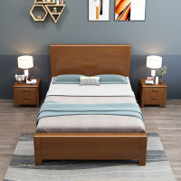 中伟(ZHONGWEI)实木床单位宿舍床公寓床木质床租房床1.8米框架款含床垫床头柜