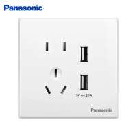 松下 (Panasonic) 插座面板五孔+双USB墙壁插座86型悦宸系列WMWM654白色