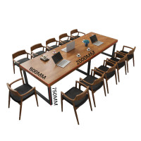 中伟 实木办公会议桌 洽谈桌简约现代长条桌培训长条桌 200*80*75*5cm