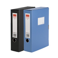 得力(deli)55mm侧宽 A4塑料文件档案盒 黑色 10盒/组A1249