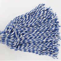 册宣 圆头木杆老式墩布蓝白色棉线拖布