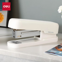 得力单指按压订书机 可装50枚12#钉(小号) 白色 0466