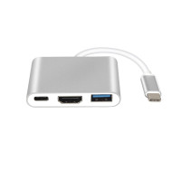 酷比客(L-CUBIC) LCCPUCHAFP Type-C 转HDMI+HUB+供电转接线 (计价单位:根) 银色