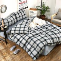 伊伊爱 CMTJ-16XK-115 220*240cm 全棉加厚法莱绒 床上四件套 (计价单位:套) 灰格