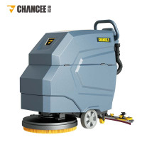 橙犀M60手推式洗地机商用工业洗地医院超市商场候车厅拖地机工厂用电动地面擦地机 锂电池手推款