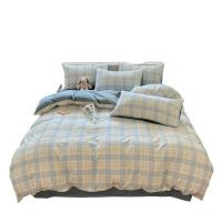 纺语柔 F1080 四件套 床上套件 (计价单位:套) 蓝白小格