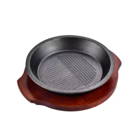 益美洁 YMJ-226加厚烤肉盘烧盘日式烤肉锅煎牛排盘不粘铸铁铁板盘