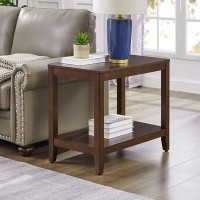 仓迪 全实木沙发边几现代简约茶几方桌客厅家用角几边柜方几桌子 黑胡桃色[长方形]长70宽30高55厘米 公差±5cm