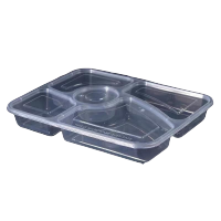 海亚森 TK-3051 容量1.2L一次性塑料带盖方形五格餐盒 保鲜盒 150.00 个/箱 (计价单位:箱) 透明色