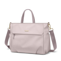 高尔夫(GOLF)电脑包女手提14/15英寸笔记本商务公文包华为苹果单肩托特包斜挎 皮粉色