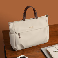 高尔夫(GOLF)电脑包女手提14/15英寸笔记本商务公文包华为苹果单肩托特包斜挎 果仁杏