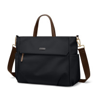 高尔夫(GOLF)电脑包女手提14/15英寸笔记本商务公文包华为苹果单肩托特包斜挎 优雅黑