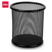 得力 不锈钢(圆形)黑色金属笔筒 9172 (单位:个)