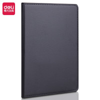 得力(deli) 32K80张 商务经典皮面本 会议记事本日记本笔记本子文具 黑7902