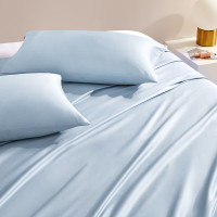 博洋家纺 床单60支纯棉新疆长绒棉床单单件被单双人纯色单件套 [60支长绒棉床单]远川蓝 260*240cm