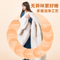 富安娜澳洲进口羊毛被100%纯羊毛被子纯棉面料秋冬被芯约5.1斤230*229cm