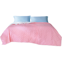 富安娜 空调被夏被纯棉可水洗夏凉被单人双人空调被子 纯棉面料-波点粉(抗菌款) 1.8m床适用(230*229cm)