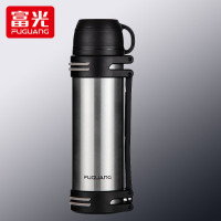 富光FGZ2117-1500拾喜保温水壶1500ml大容量保温杯304不锈钢车载便携户外旅行壶 钢本色[一壶双盖]
