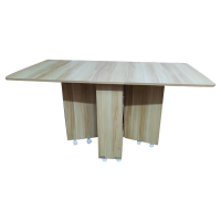 鑫智创XZC-0098原木色折叠餐桌加厚桌面可移动长方形多功能餐厅桌子带储物 1200*800*760mm公差±20mm