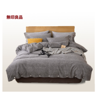 無印良品 纯棉双面保暖磨毛四件套 60支纯棉双面磨毛