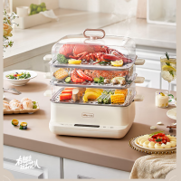 小熊(Bear)电蒸锅 不锈钢 家用多层大容量可视蒸箱 蒸鱼馒头包子14.7L 一体多功能电锅DZG-CA2G2