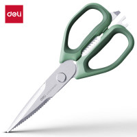 得力(deli)家用多功能厨房剪刀 包胶手柄可夹核桃撬贝壳刮鱼鳞 TJ22