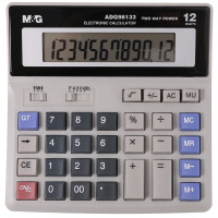 晨光 M&G 标朗 12位数字显示双电源桌面型普通计算器 ADG98133 159*161*37mm (浅灰色)