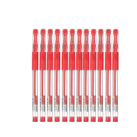 齐心 GP6600 经典子弹头办公 中性笔 0.5mm 红色 12支 1盒
