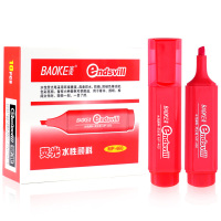 宝克(BAOKE) 荧光笔MP460水性颜料绘画标记学生划重点斜头记号笔(玫红色)10只