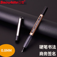 白雪 直液笔商务速干耐水加粗 黑色硬笔书法大容量签字笔UR155 1.0mm子弹型 1支