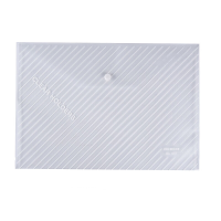 递乐 A4透明按扣袋资料文件袋学生试卷收纳袋公文袋 单个装 1451白色