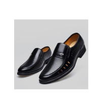 册宣 凉皮鞋男款真皮镂空2025新款中老年爸爸鞋洞洞夏季男士凉鞋(尺码备注)单位:双