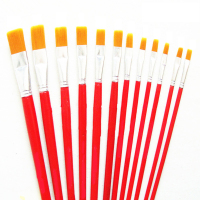 册宣 尼龙油画笔红杆水粉水彩笔 8号8#