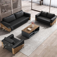 臻远ZYJJ-80230 简约办公沙发接待 沙发休闲沙发组合 牛皮3+1+1+长茶几