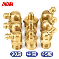 冰禹 BJY-56 国标铜黄油嘴 机床油咀头牛油嘴 油杯油枪注油咀直嘴45度弯油嘴 国标M6*1 45度(1个)