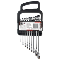 易尔拓(YATO)YT-03612 梅开两用扳手套装梅花开口扳手组9件套铬钒钢镀铬 8-19mm