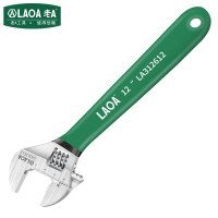 老A(LAOA)活动扳手防滑沾塑柄维修活口扳子12英寸LA312612