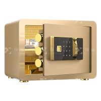 臻远ZY-NW-BXGS-12全钢实心保险柜办公防盗保险箱 高30cm 金色指纹款
