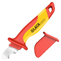 老A(LAOA)LA321713 高压绝缘剥线刀VDE1000V电工刀电线铜缆脱皮刀小圆型 电缆刀