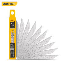 得力(deli)7刀头壁纸墙纸刀片裁纸刀片切割刀片 美工刀片 10片30°角银刃9mm